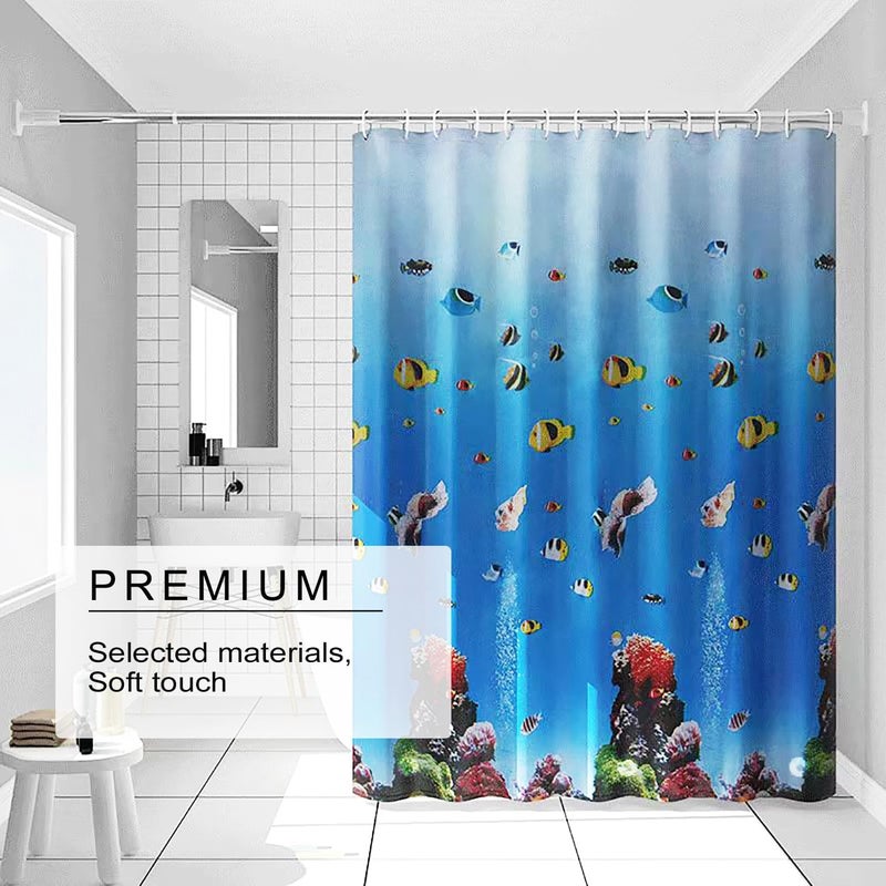 TIKABC Shower Curtain Liner, 4G PEVA Shower Liner, Plastic Waterproof Shower Curtains, 72x72 inch with Grommet Holes 3 Magnetic Weights - Image 2